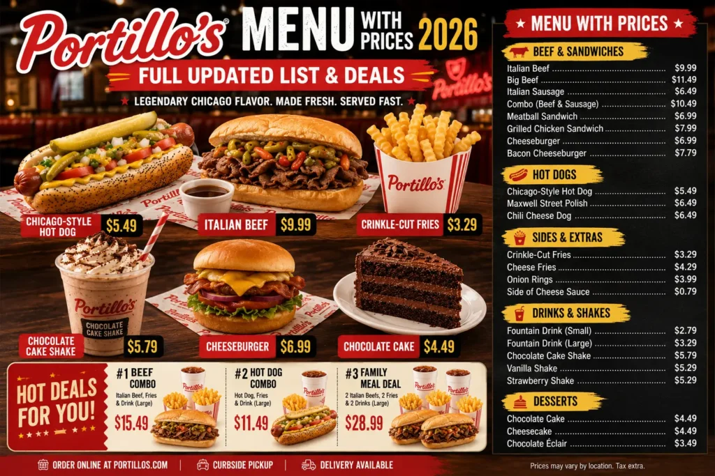 Portillo's Menu With Price